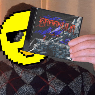 Terry holding a custom DRAAKULA fan CD